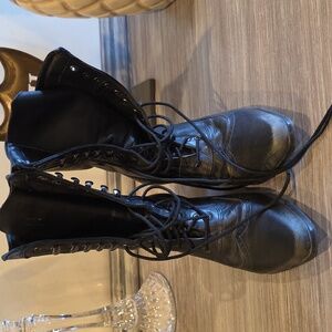 Rawhide Black Lace Leather Boots Sz 7